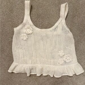 Old Navy Cream Crochet Tank Top